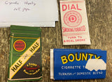 Vtg Cigarette Paper half half bounty dial 1950's Collectible Lot Advertising sig
