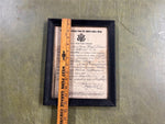 VTG Antique 1919 World War I United States Army Honorable Discharge Paper FRAMED