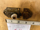 Antique Cabinet Slide Latch Furniture Victorian Fancy Cupboard Porcelain Hardwar