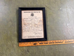VTG Antique 1919 World War I United States Army Honorable Discharge Paper FRAMED