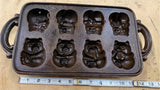 John Wright Cast Iron Teddypan Teddy Bear Mold Muffin Bake Pan Baking Pan cupcak