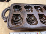 John Wright Cast Iron Teddypan Teddy Bear Mold Muffin Bake Pan Baking Pan cupcak