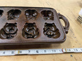 John Wright Cast Iron Teddypan Teddy Bear Mold Muffin Bake Pan Baking Pan cupcak