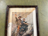 Vtg Antique 1918 Reni Mel America! United Stated Army Framed Color Print