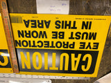 Caution Sign Lot Safety Glasses Shoes No Trespassing Workplace Man Cave Garage!