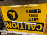 Caution Sign Lot Safety Glasses Shoes No Trespassing Workplace Man Cave Garage!