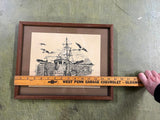 Vintage 1983 Fred Fodzuin? 89/200 Framed Melville Boat Print Portrait