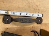 Antique 1800's Wrought Iron Door Handles Thumb Latch Lift Lock Twisted Victorian