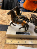 Vtg Achilles Bronze Sculpture Chariot Gladiator Marble Greece Trojan War Mytholo