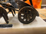 Vtg Achilles Bronze Sculpture Chariot Gladiator Marble Greece Trojan War Mytholo
