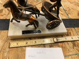 Vtg Achilles Bronze Sculpture Chariot Gladiator Marble Greece Trojan War Mytholo