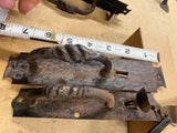 Antique 1800's Wrought Iron Door Handles Thumb Latch Lift Lock Twisted Victorian
