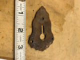 Antique Cast Iron Door Escutcheon Skeleton Key Lock Hole Cover Victorian Deco