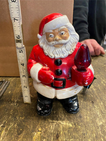 Vtg 1950's Royalite Hard plastic Santa Decoration Light Antique Christmas decor!