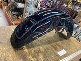 Black Front Fender Harley Touring Police Blue Knight FLH Ultra Classic Glide Nic