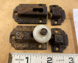 Ornate Antique Victorian Jelly Cabinet Door Lock Porcelain Knob Latch Deco Pr #2