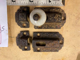 Ornate Antique Victorian Jelly Cabinet Door Lock Porcelain Knob Latch Deco Pr #2