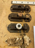 Ornate Antique Victorian Jelly Cabinet Door Lock Porcelain Knob Latch Deco Lot!