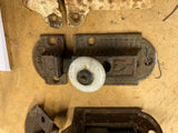 Ornate Antique Victorian Jelly Cabinet Door Lock Porcelain Knob Latch Deco Lot!