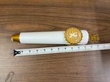 Ommegang Brewery Lion's Head 12'' Beer Tap Handle Pull - White and Gold -