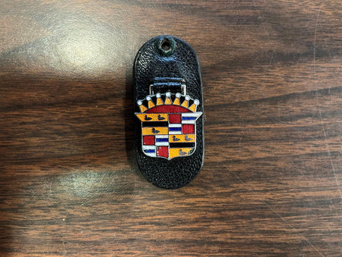 Vintage 1960s Made In England Rare Cadillac Morocco Leather Keychain