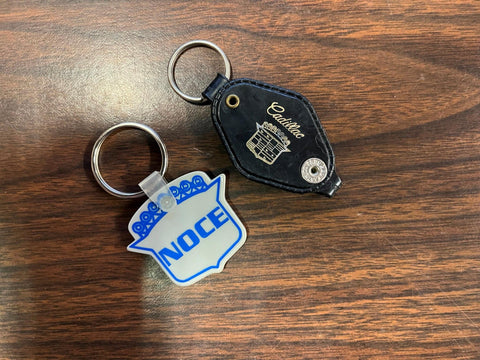 Vintage 1960s Made In USA Cadillac Dealership Lot Of 2 Keychains