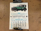 Vintage 1972 Made In USA Gary Federal Credit Union Antique Cars Calendar