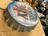Vtg Michelob Dry Ultra Beer Bottle Cap Round 14i" Wall Sign Light Breweriana Col