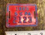 Vtg 1965 SC PA License Plate Bicycle Moped Whizzer motorcycle Schwinn Elgin Colu