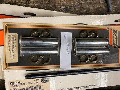LOWER PUSHROD COVER KIT (Chrome) Fits Harley Knucklehead 1940-47 . . 7824-12