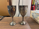 Vintage International Silver CO Wine Cup Goblet Engraved 25 Silverplate Stemware