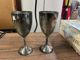 Vintage International Silver CO Wine Cup Goblet Engraved 25 Silverplate Stemware