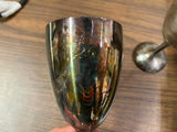 Vintage International Silver CO Wine Cup Goblet Engraved 25 Silverplate Stemware
