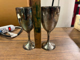 Vintage International Silver CO Wine Cup Goblet Engraved 25 Silverplate Stemware