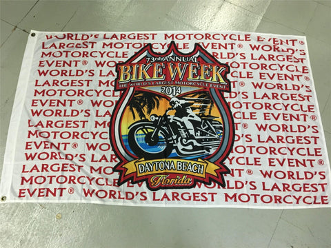 2014 DAYTONA BEACH BIKE WEEK FLAG 2014 RED/WHITE NEW