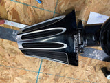Arlen Ness Monster Sucker 90-Degree Air Cleaner Kit Deep Cut Black Harley M8