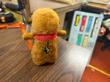 Vintage 1960s Japan Flocked Fur Windup Walking Monkey with Ski Toy