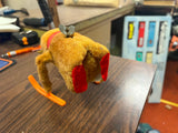 Vintage 1960s Japan Flocked Fur Windup Walking Monkey with Ski Toy