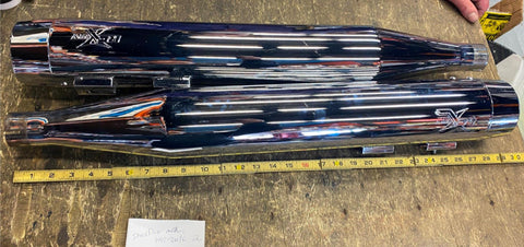 RCX 4.5" Muffler Rival CHROME 99-16 FL Harley Slip On Bagger Street Glide Ultra