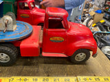 Vtg 1950's Tonka Truck Trailer Steam shovel Tin Toy Round Cab Fenders Low Boy!