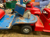 Vtg 1950's Tonka Truck Trailer Steam shovel Tin Toy Round Cab Fenders Low Boy!