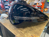 Vivid Black Emblems Harley Touring Gas TAnk T/O Ultra Classic Street Road Glide