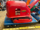 Vtg 1950's Tonka Truck Trailer Steam shovel Tin Toy Round Cab Fenders Low Boy!