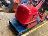 Vtg 1950's Tonka Truck Trailer Steam shovel Tin Toy Round Cab Fenders Low Boy!