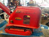 Vtg 1950's Tonka Truck Trailer Steam shovel Tin Toy Round Cab Fenders Low Boy!