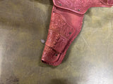 Vintage 1970s Dual Rubber Cap Shooting Toy Leather Holster Left And Right