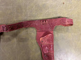 Vintage 1970s Dual Rubber Cap Shooting Toy Leather Holster Left And Right