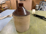 VTG Antique Primitive Stoneware Crock Jug Handled Pottery Unmarked