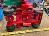 Vtg 1950's Tonka Truck Trailer Steam shovel Tin Toy Round Cab Fenders Low Boy!