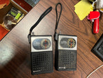 Vtg Lot of 2 Sanyo Model RP 5050 AM FM Transistor Portable Radio Handheld Works
